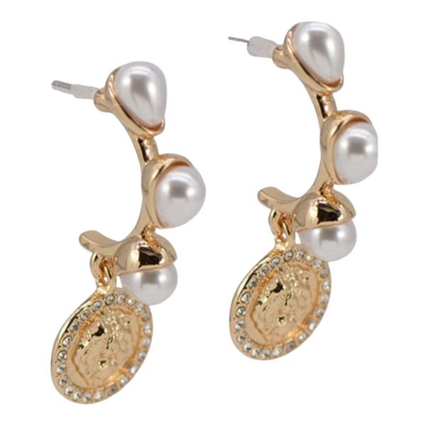 PEARL COIN DANGLE EARRING