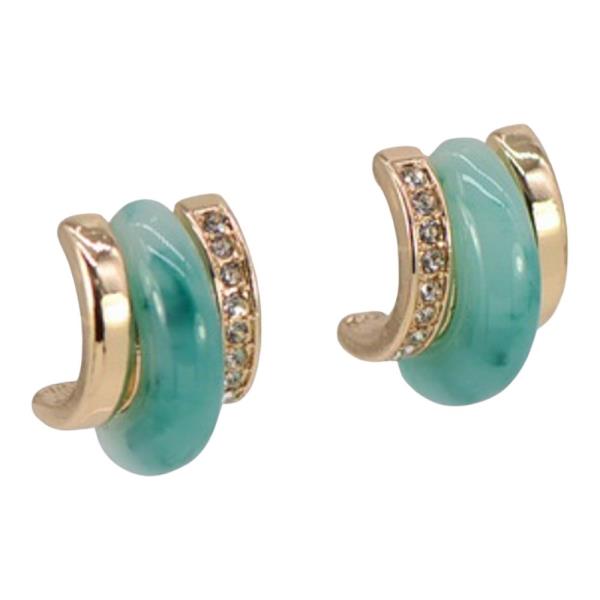 RESIN RHINESTONE HUGGIE EARRING