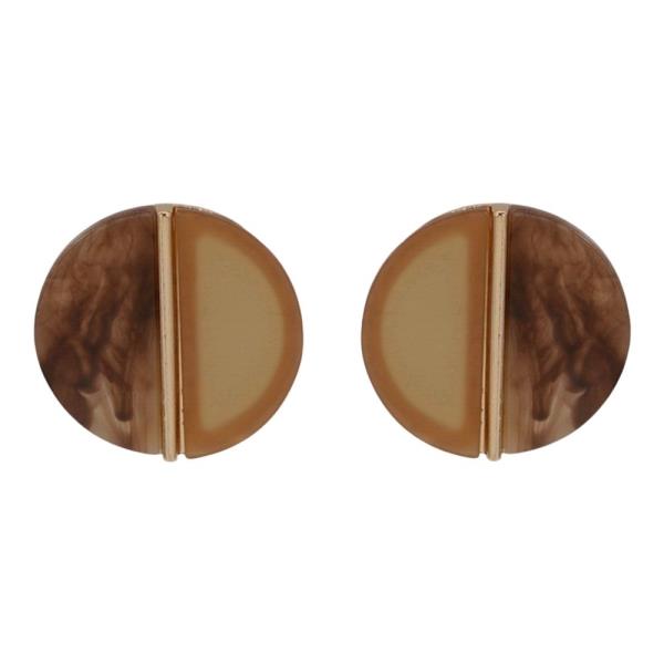 RESIN HALF CIRCLE STUD EARRING