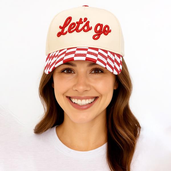 LETS GO CHECKERED BASEBALL CAP