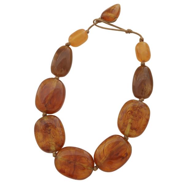 MARBLED RESIN STATEMENT NECKLACE