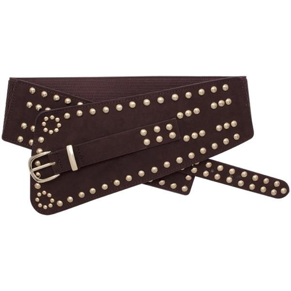 STYLISH STUD WAIST BUCKLE ELASTIC BELT