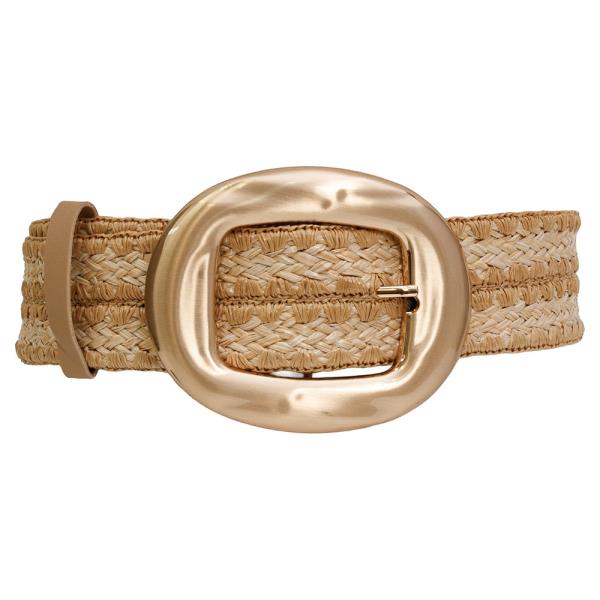 METAL OVAL BUCKLE STRAW BELT