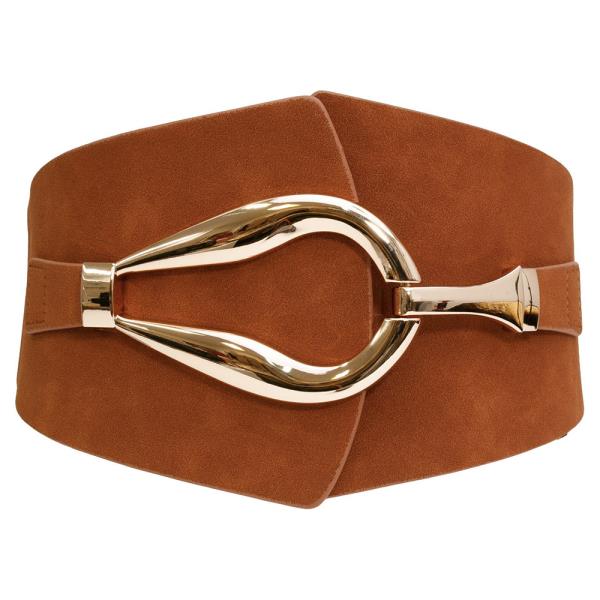 METAL TEARDROP BUCKLE WIDE BELT