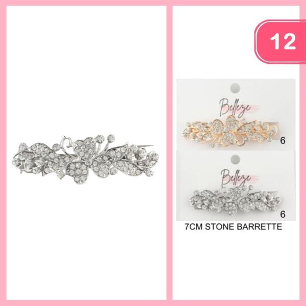 RHINESTONE BARRETTE HAIR CLIP (12 UNITS)
