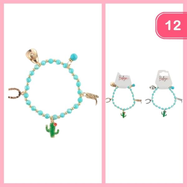 WESTERN CHARM BEADED BRACELET (12 UNITS)