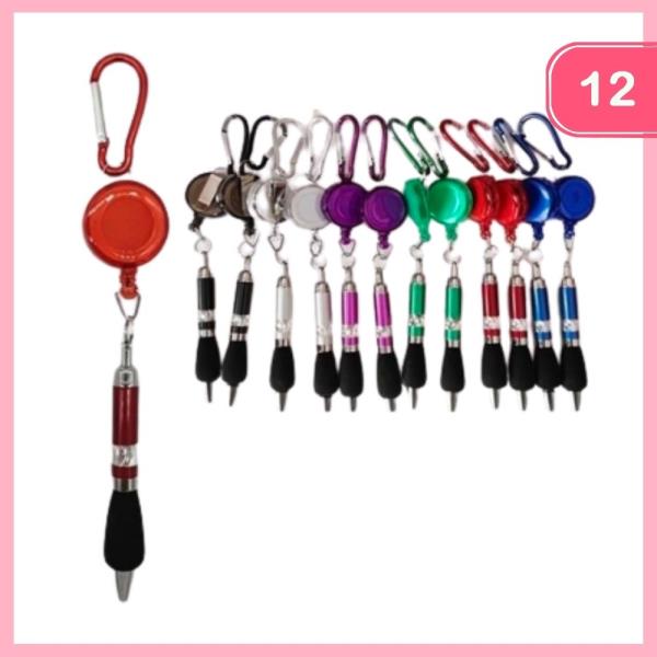 BADGE REEL BALLPOINT PEN (12 UNITS)