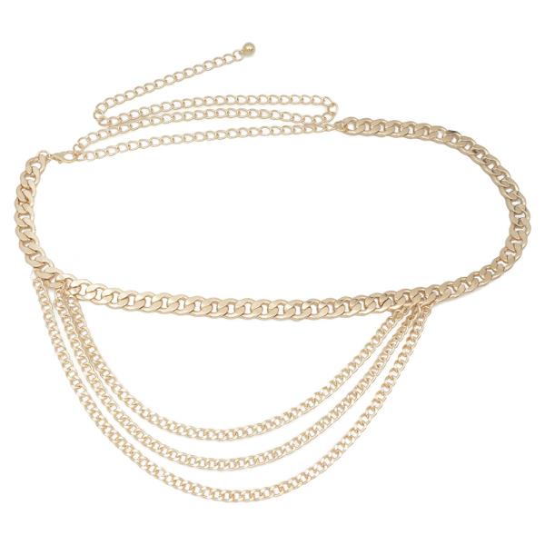 PLUS SIZE 3 LAYER DRAPE CHAIN BELT