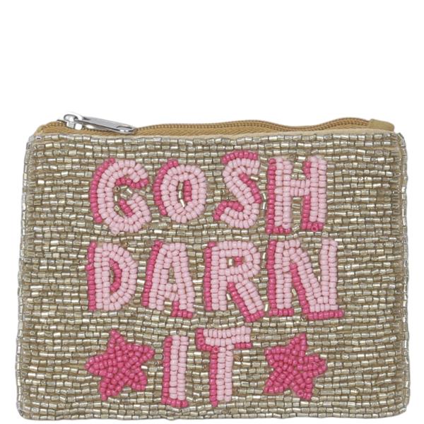 SEED BEAD GOSH DARN IT COIN PURSE BAG