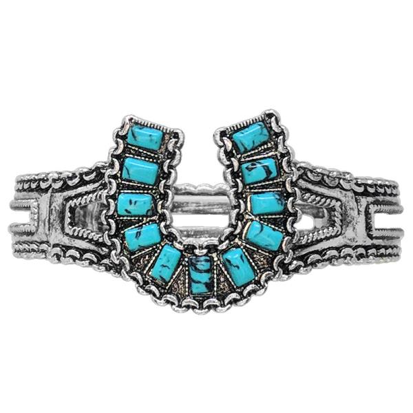 WESTERN CHAIN TXR MULTI STONE BRACE;ET