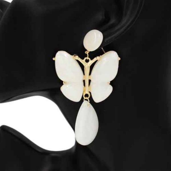 RESIN BUTTERFLY DROP EARRING