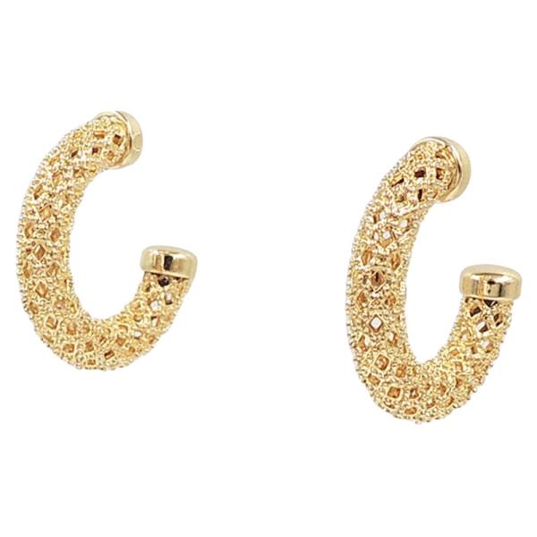 TWISTED BEADED HOOP EARRING