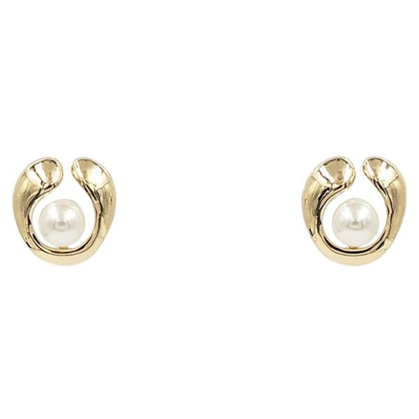 PEARL ROUND HOOP EARRING