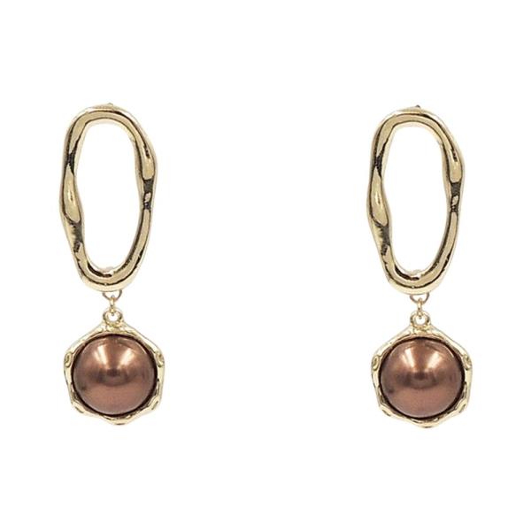 BIG OVAL  PEARL DROP EARRING