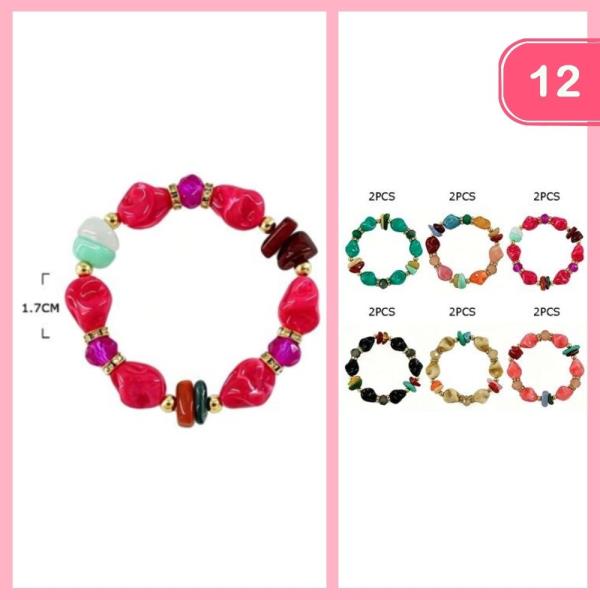 RHINESTONE BEADED BRACELET (12 UNITS)
