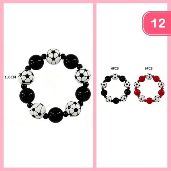SOCCER BEADED BRACELET (12 UNITS)