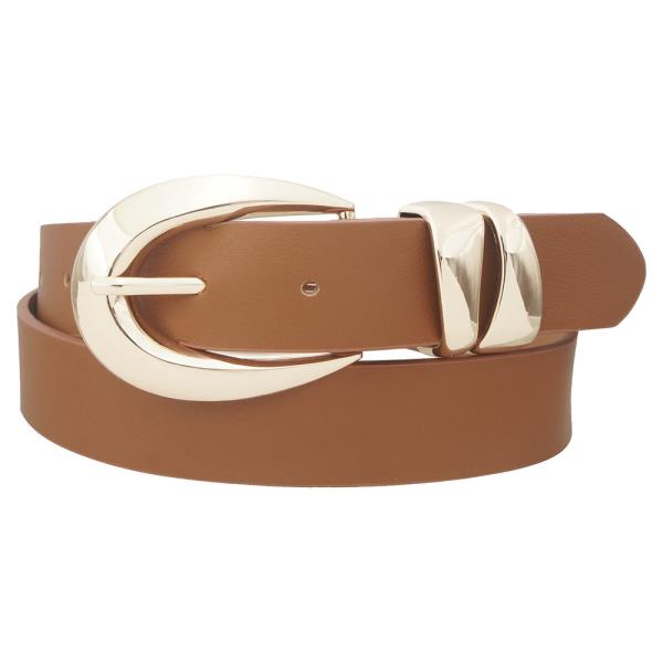PLUS SIZE ANGLED MODERN U BUCKLE WITH FLUID LOOP BELT