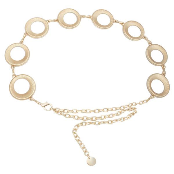 RIBBED VARIEGATED CIRCLE LINK CHAIN BELT
