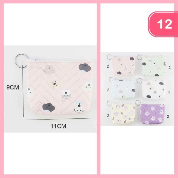 CUTE ANIMAL PRINT COIN PURSE (12 UNITS)