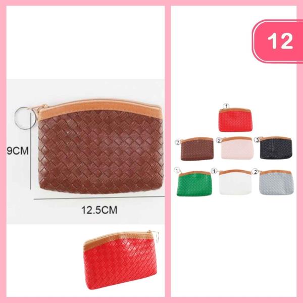 TWO TONE WOVEN COIN PURSE (12 UNITS)