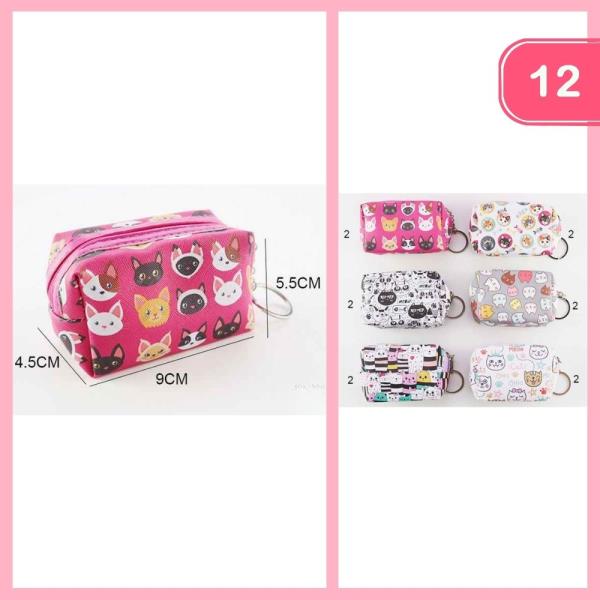 KITTEN PRINT COIN PURSE (12 UNITS)