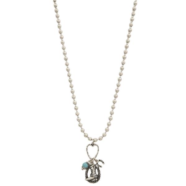 WESTERN THEMED PENDANT BEAD NECKLACE