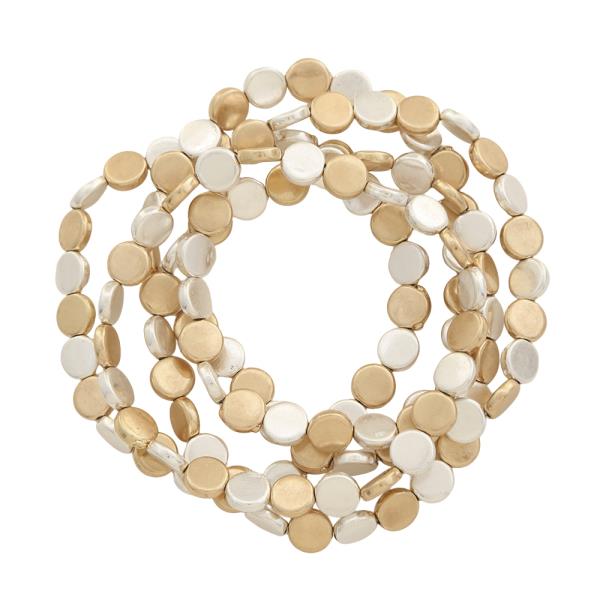 FIVE STRAND DISK BRACELET