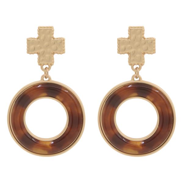 CROSS HOOP EARRING