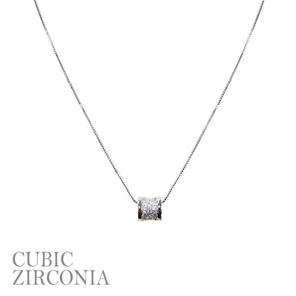 CZ DAINTY TUVE PENDANT NECKLACE