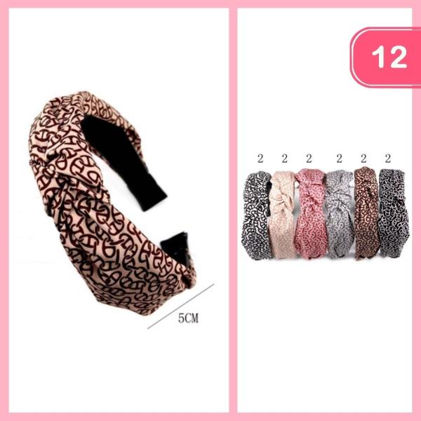 CHAIN LINK PATTERN KNOTTED HEADBAND (12 UNITS)
