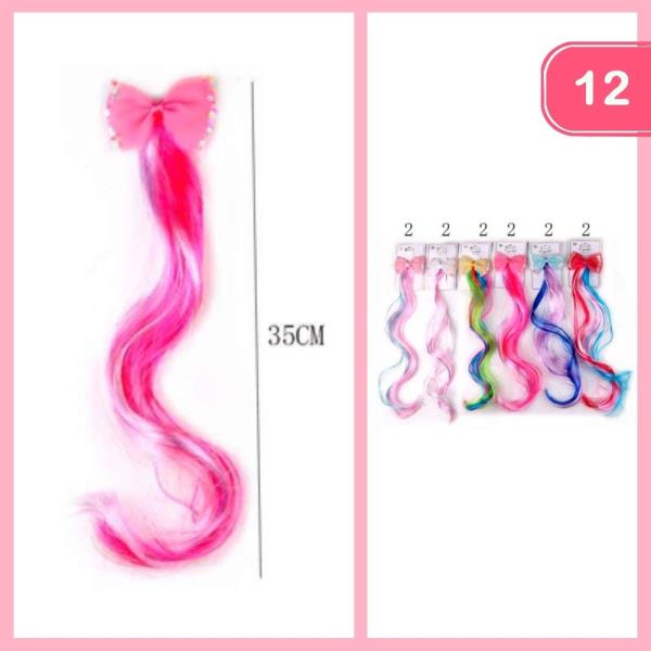 BOW CLIP COLORFUL HAIR EXTENSION (12 UNITS)