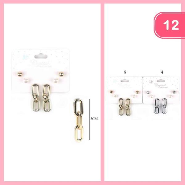LINK CHAIN DROP EARRINGS (12 UNITS)