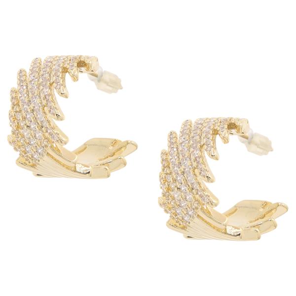 CZ RHINESTONE HOOP EARRING