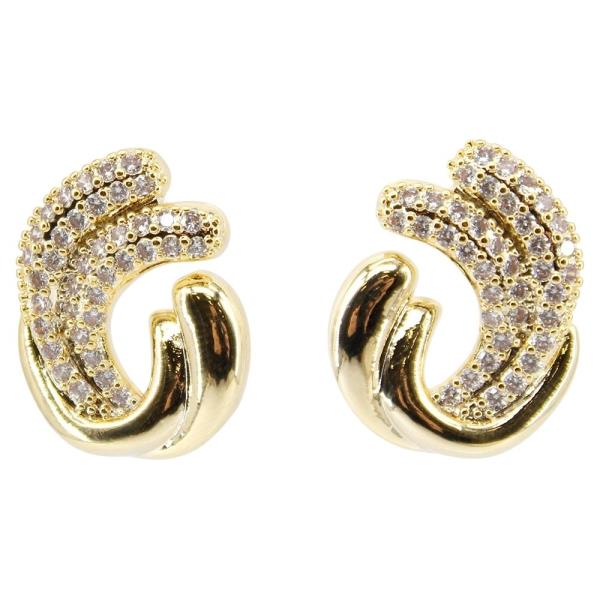 CZ RHINESTONE POST EARRING