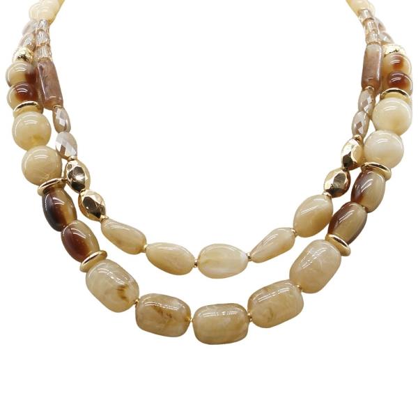 LAYERED MULTI RESIN CHUNKY NECKLACE