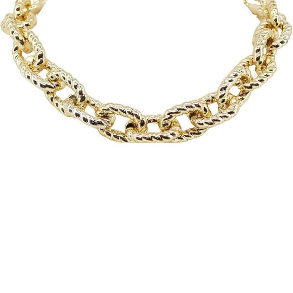 TEXTURED OVAL CHUNKY CHAIN LINK CHOKER