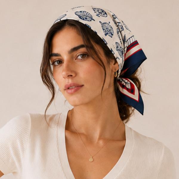 SEA PRINT SQUARE SCARF