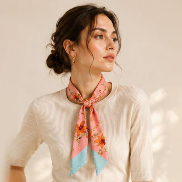 FLORAL SILK LIKE SCARF