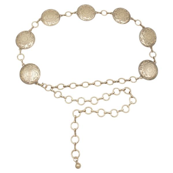 PLUS BOHO EMBOSSED LINK Y2K CHAIN BELT