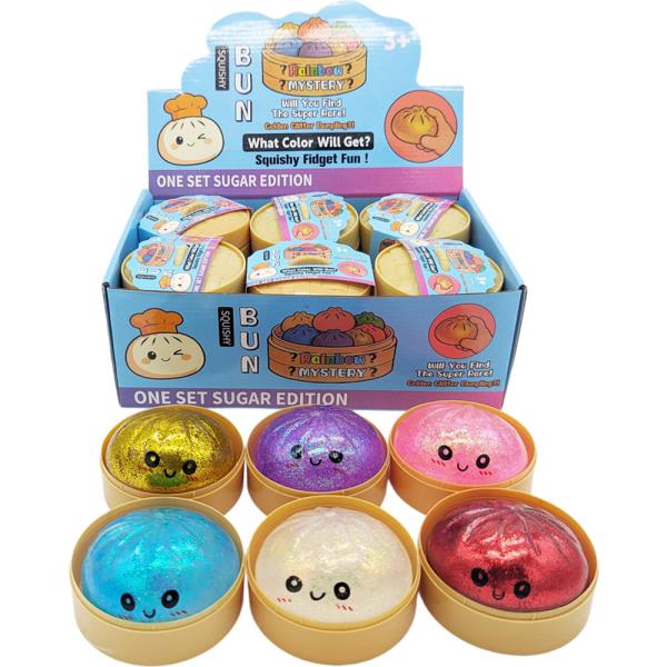 GLOW IN THE DARK DUMPLING GEL SQUISHY SQUEEZE TOY (12 UNITS)