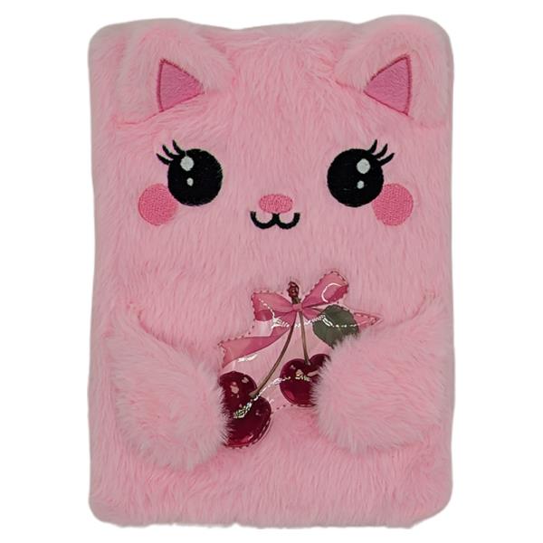 CUTE ANIMAL FACE FAUX FUR NOTEBOOK