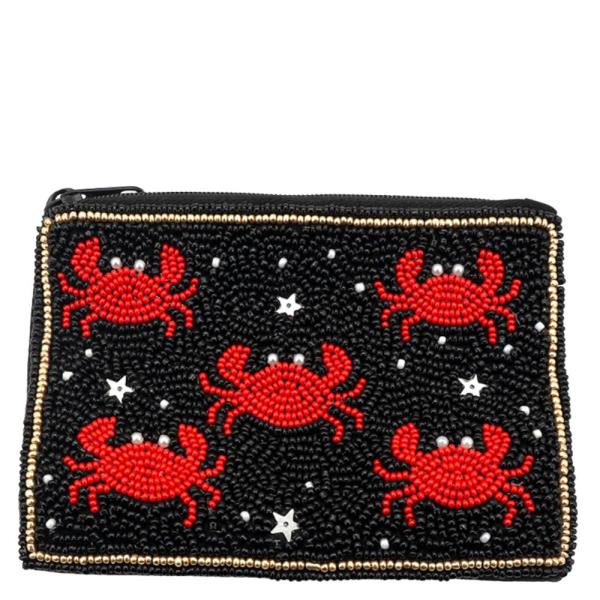SEED BEAD CRAB COIN PURSE