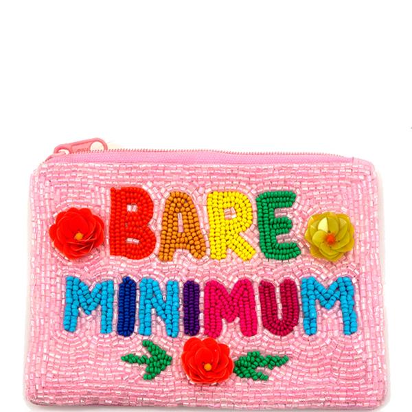 SEED BEAD BARE MINIMUM FLOWER COIN PURSE