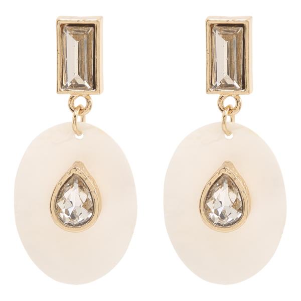 OVAL TEARDROP CRYSTAL DROP EARRING