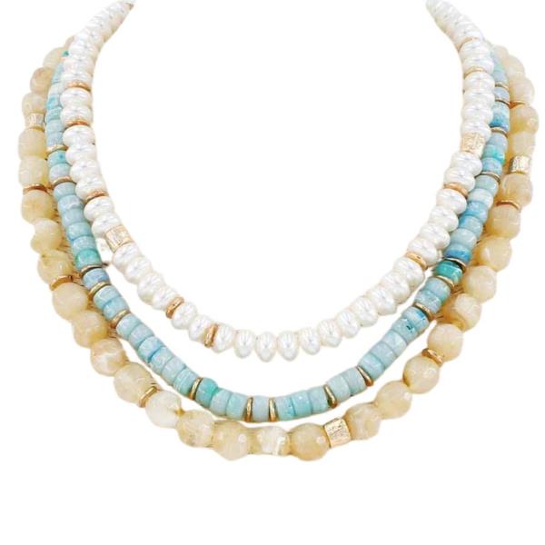 BEADED LAYERED NECKLACE