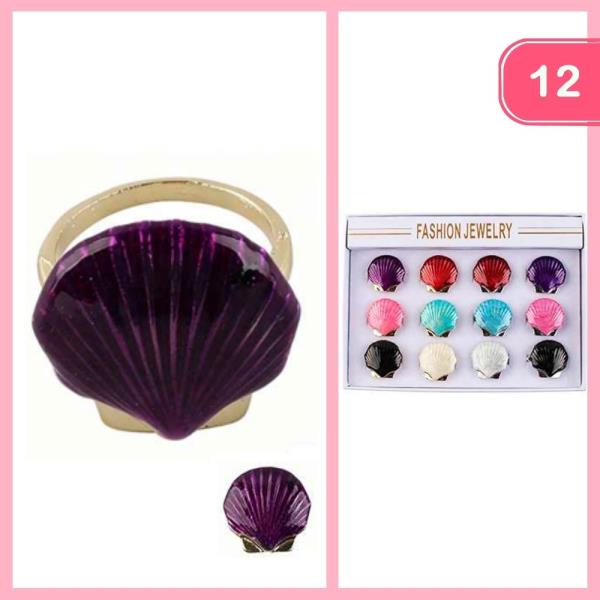 METAL SEASHELL RING (12 UNITS)