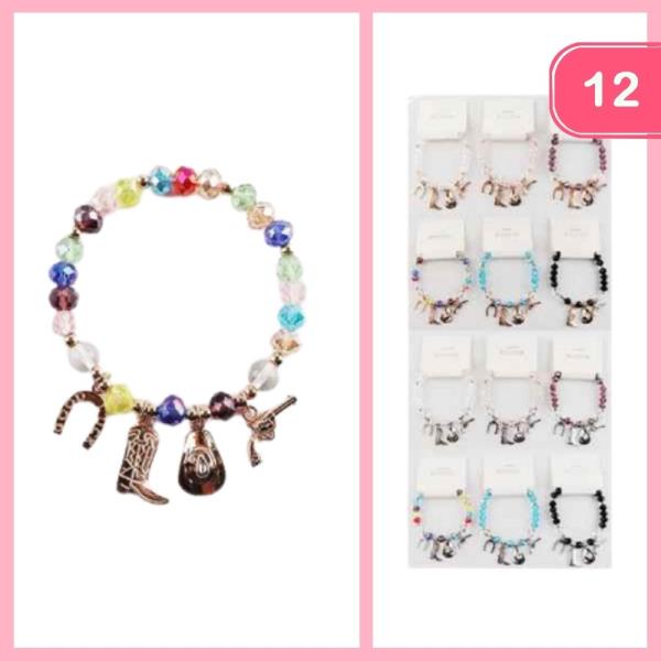 WESTERN CHARM BEADED BRACELET (12 UNITS)