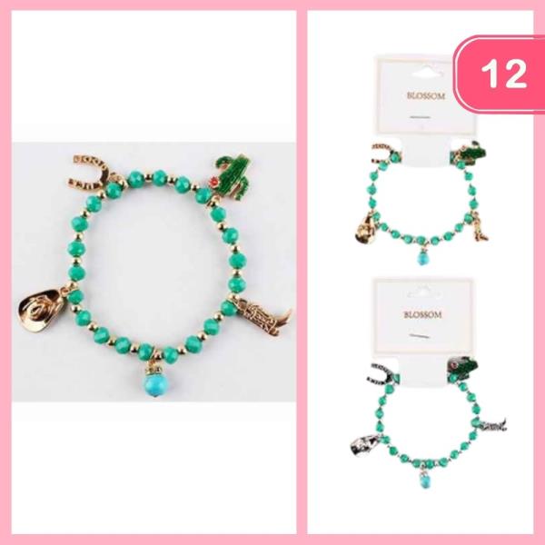 WESTERN CHARM BEADED BRACELET (12 UNITS)