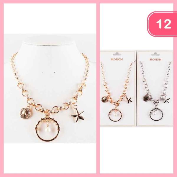METAL CHARM NECKLACE (12 UNITS)