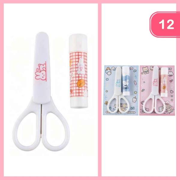 SAFETY SCISSORS W/ GLUE SET (12 UNITS)